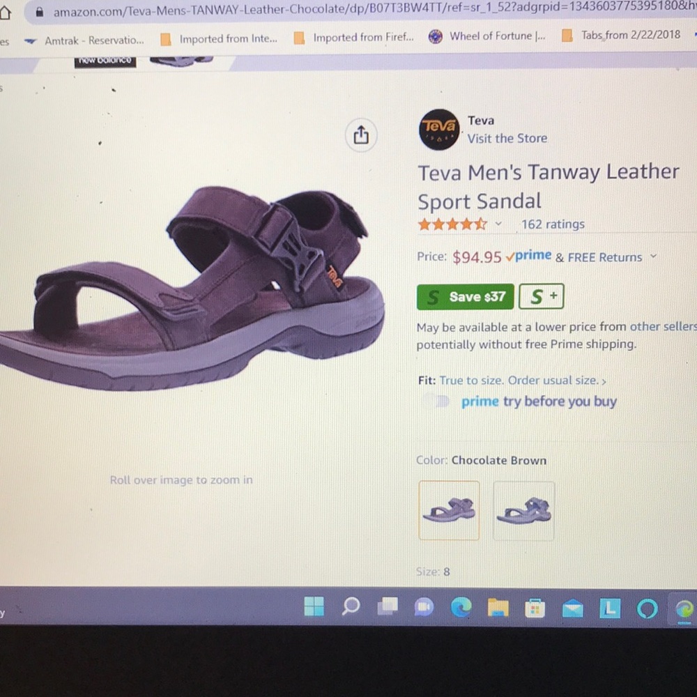 Teva Mens Tanway Leather Sport Sandal